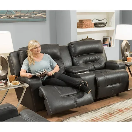 Power Reclining Console Loveseat with Power Headrests
